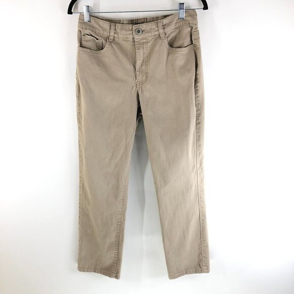 Bandolino Womens Caroline Jeans Straight Leg Elastic Back Beige Stretch 10 - Picture 1 of 5